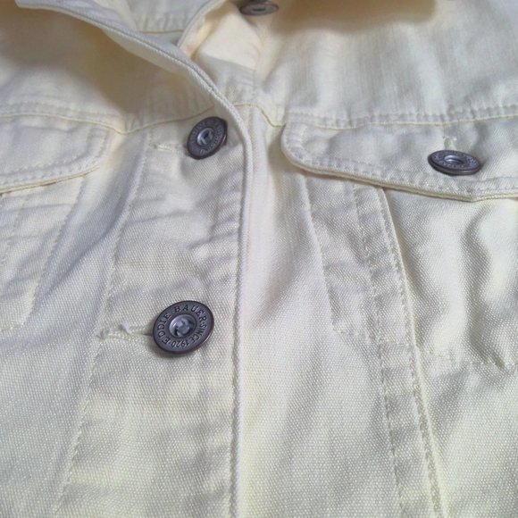 Eddie Bauer Jean Denim Jacket Light Yellow Cotton Women's Large - Picture 6 of 9